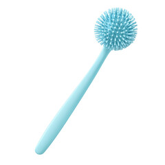 Light blue cleaning tool with a spherical brush head