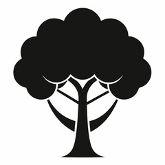 Tree with Hammock silhouette icon on white background