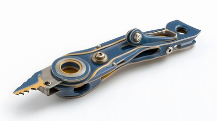 Obraz premium Blue Titanium Folding Pocket Knife.