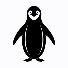 Minimalist Penguin Silhouette Vector