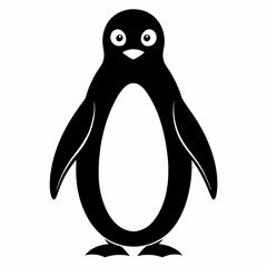 Minimalist Penguin Silhouette Vector