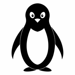 Minimalist Penguin Silhouette Vector