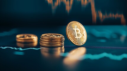 Bitcoin trading trends financial market digital currency urban setting close-up view investment insights