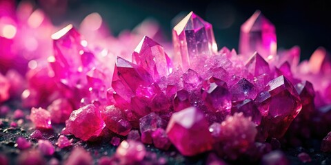 Pink Mineral Crystal Cascade: Super Slow Motion Macro Photography 1000fps