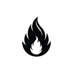 fire flame icon silhouette vector