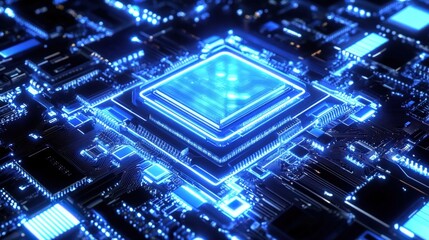 Obraz premium Advanced Microprocessor on Circuit Board