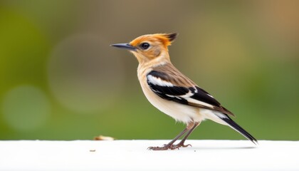 Fototapeta premium Eurasian hoopoe bird isolated on white, elegant and sharp photo composition