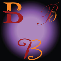 Fototapeta premium Art , Illustration B letter logo in dark and light Beckground.