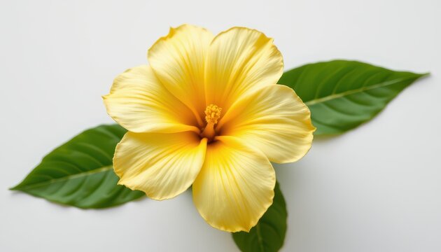 Fresh mango flower macro on a pure white background, soft tropical floral detail