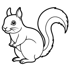 Minimalist Squirrel Line Art Vector