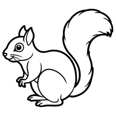 Minimalist Squirrel Line Art Vector