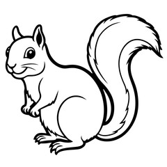 Minimalist Squirrel Line Art Vector