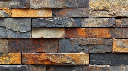 Rustic Multicolored Stone Wall Texture Closeup