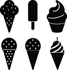 ice cream set vector illustration