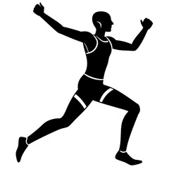 silhouette of a man running