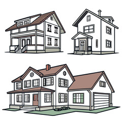 houses set vectors