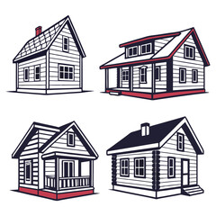 houses set vectors