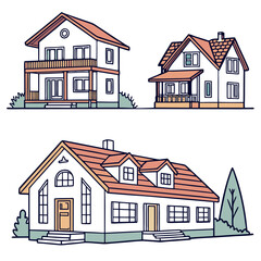 houses set vectors