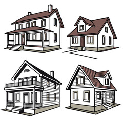 houses set vectors