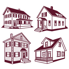 houses set vectors