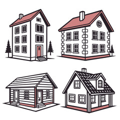 houses set vectors