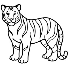 Minimalist Tiger Line Art