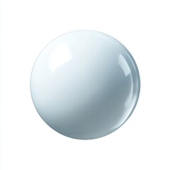 Shiny white sphere, close up, isolated on white background