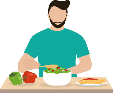 Man Preparing a Healthy Meal