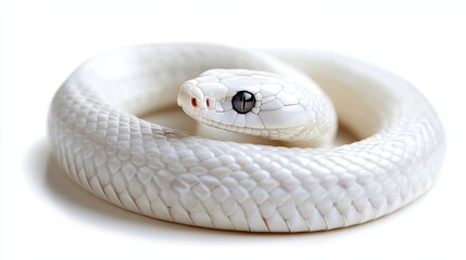 Naklejka premium Albino hognose snake isolated on white 
