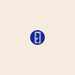 Keep Door Closed Symbol icon flat vector design.