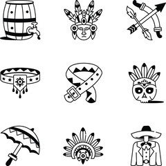 WebPack of Hand Drawn Hispanic Culture Icons 
