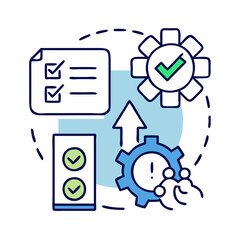 Business Automation and Process Optimization with Gear Icons