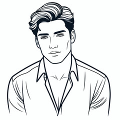 adult male line art vector