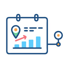 Business growth chart calendar location icon illustration vector