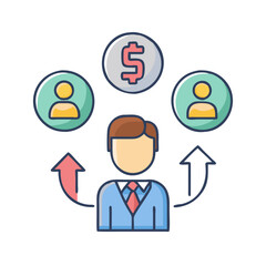 Employee Growth And Revenue Generation Icon Vector Illustration