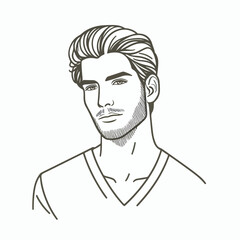 adult male line art vector