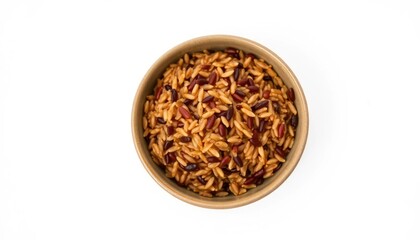 Brown and red rice in a bowl