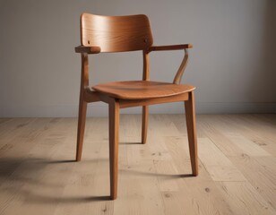 Sharp, defined chair shadow cast on polished wood  Clean lines, realistic detail , detail, natural, form