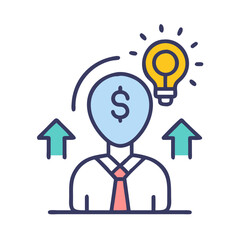 Business idea generates profits and growth icon illustration