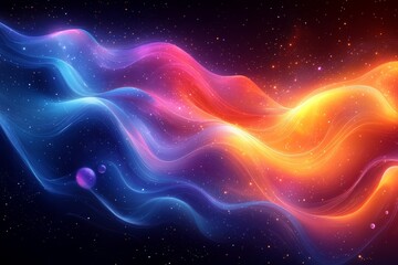 Fototapeta premium Cosmic energy waves, nebula, space, abstract background, design