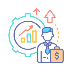 Business growth and strategy with finance analysis chart