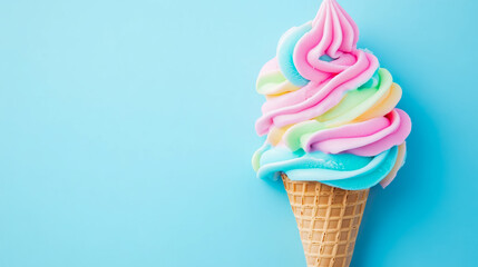 Summer delight: a colorful cone for a hot day. Design for print, card, poster
