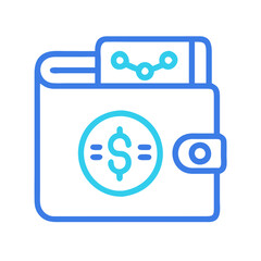 Digital Wallet with Cryptocurrency Stock Exchange Trading Graphics