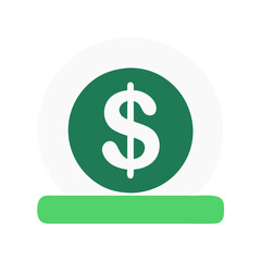 Stylized coin with dollar sign on black background