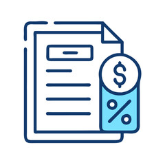 Dollar Sign with Percent on a Financial Document