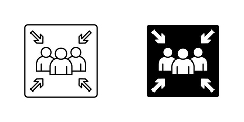 Assembly point icon vector illustration for web, ui designs