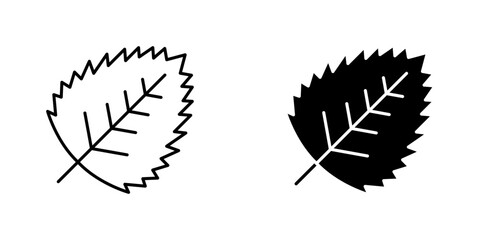 Birch leaf icon vector illustration for web, ui designs