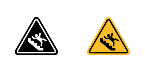 Caution stairway signs vector illustration for web, ui designs