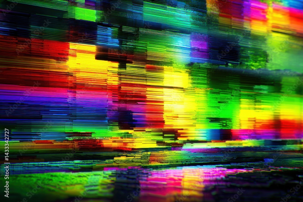 Poster a vibrant abstract background with dynamic horizontal lines, creating a bold and colorful pattern, i