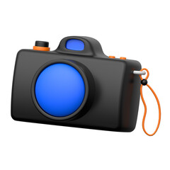 Camera 3D icon on transparent background